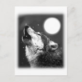 Wolf Howling bij Moon Briefkaart (Voorkant)