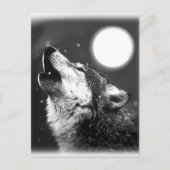 Wolf Howling bij Moon Briefkaart (Voorkant)