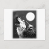 Wolf Howling bij Moon Briefkaart (Voorkant)