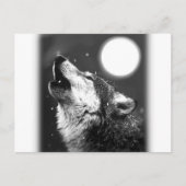 Wolf Howling bij Moon Briefkaart (Voorkant)