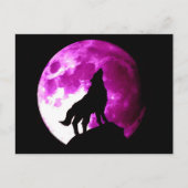 Wolf Howling bij Moon Briefkaart (Voorkant)