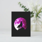 Wolf Howling bij Moon Briefkaart (Staand voorkant)