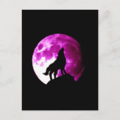 Wolf Howling bij Moon Briefkaart (Voorkant)
