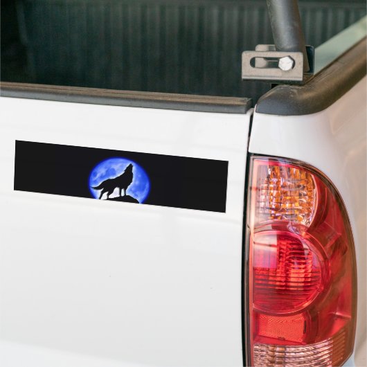 Wolf Howling bij Moon Bumpersticker (Op Truck)