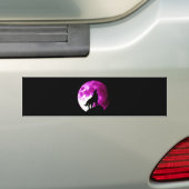 Wolf Howling bij Moon Bumpersticker (Op auto)