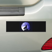 Wolf Howling bij Moon Bumpersticker (Op auto)
