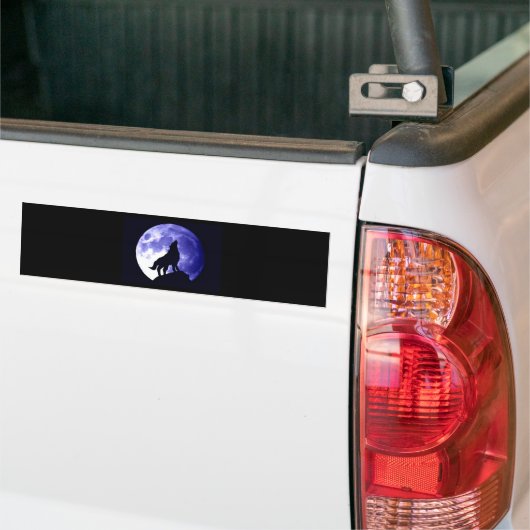 Wolf Howling bij Moon Bumpersticker (Op Truck)