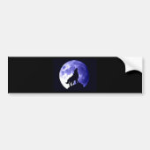 Wolf Howling bij Moon Bumpersticker (Voorkant)