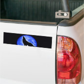 Wolf Howling bij Moon Bumpersticker (Op Truck)