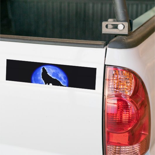 Wolf Howling bij Moon Bumpersticker (Op Truck)