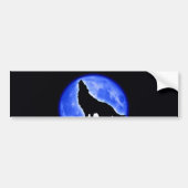 Wolf Howling bij Moon Bumpersticker (Voorkant)
