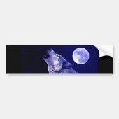 Wolf Howling bij Moon Bumpersticker (Voorkant)