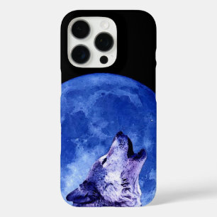 Wolf Howling bij Moon iPhone 16 Pro Hoesje