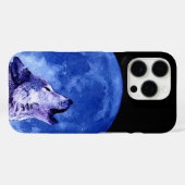 Wolf Howling bij Moon Case-Mate iPhone Case (Achterkant (horizontaal))