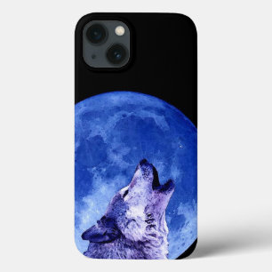 Wolf Howling bij Moon iPhone 13 Hoesje