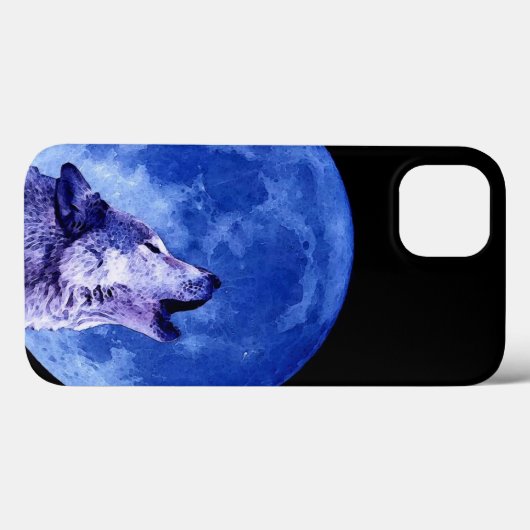 Wolf Howling bij Moon Case-Mate iPhone Case (Achterkant (horizontaal))