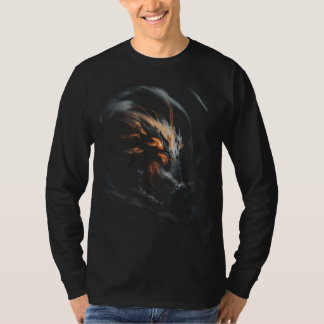Wolf Howling bij Moon Cool Wolves Fantasy Design T-shirt