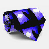 Wolf Howling bij Moon Custom Stropdas (Opgerold)