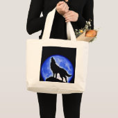 Wolf Howling bij Moon Grote Tote Bag (Voorkant (product))