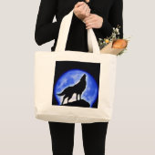 Wolf Howling bij Moon Grote Tote Bag (Voorkant (product))