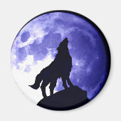 Wolf Howling bij Moon Magneet (Voorkant)