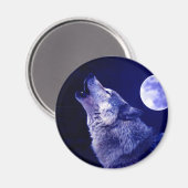 Wolf Howling bij Moon Magneet (Voorkant / Achterkant)