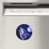 Wolf Howling bij Moon Magneet (Insitu (Vaatwasser))