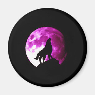 Wolf Howling bij Moon Magneet