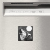 Wolf Howling bij Moon Magneet (Insitu (Vaatwasser))