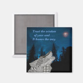 Wolf Howling bij Moon Magnet (Voorkant / Achterkant)