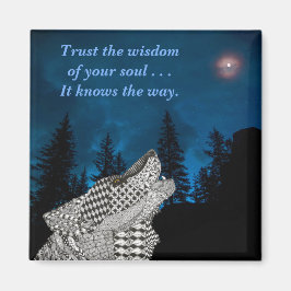 Wolf Howling bij Moon Magnet