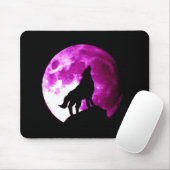 Wolf Howling bij Moon Muismat (Met muis)