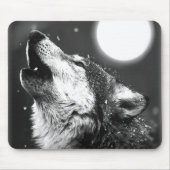 Wolf Howling bij Moon Muismat (Voorkant)