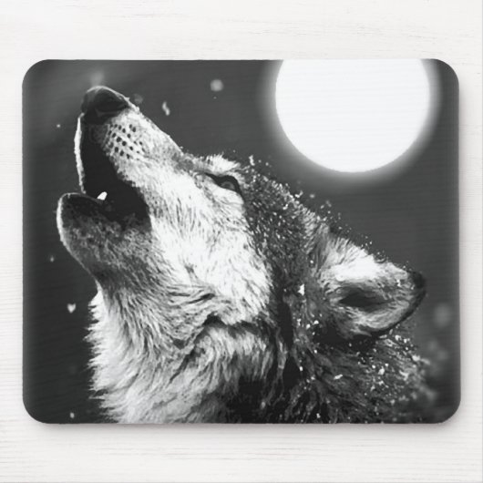 Wolf Howling bij Moon Muismat (Voorkant)