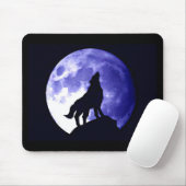 Wolf Howling bij Moon Muismat (Met muis)