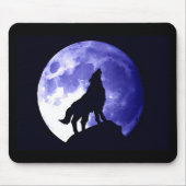 Wolf Howling bij Moon Muismat (Voorkant)