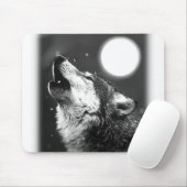 Wolf Howling bij Moon Muismat (Met muis)