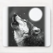 Wolf Howling bij Moon Muismat (Voorkant)
