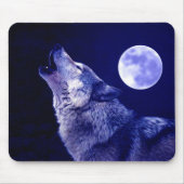 Wolf Howling bij Moon Muismat (Voorkant)