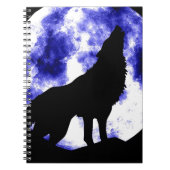 Wolf Howling bij Moon Notitieboek (Voorkant)