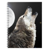 Wolf Howling bij Moon Notitieboek (Voorkant)