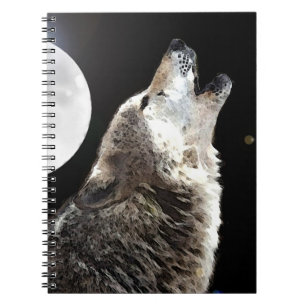 Wolf Howling bij Moon Notitieboek