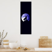 Wolf Howling bij Moon Panoramic Poster - Wolf Post (Keuken)
