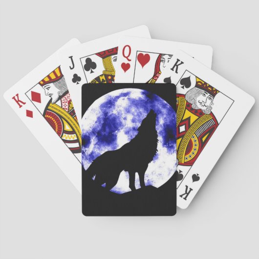 Wolf Howling bij Moon Pokerkaarten (Achterkant)