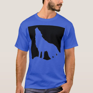 Wolf Howling bij Moon Pop Art Deep Royal Blue T-shirt