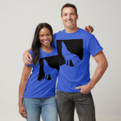Wolf Howling bij Moon Pop Art Deep Royal Blue T-shirt (Unisex)