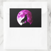 Wolf Howling bij Moon Rectangle Sticker (Tas)