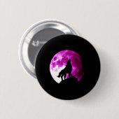 Wolf Howling bij Moon Ronde Button 5,7 Cm (Voorkant /achterkant)