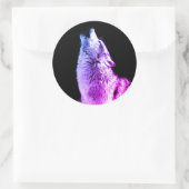 Wolf Howling bij Moon Ronde Sticker (Tas)