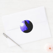 Wolf Howling bij Moon Ronde Sticker (Envelop)